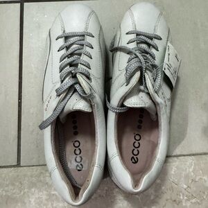 New! Ecco Off-White Leather Golf Shoes